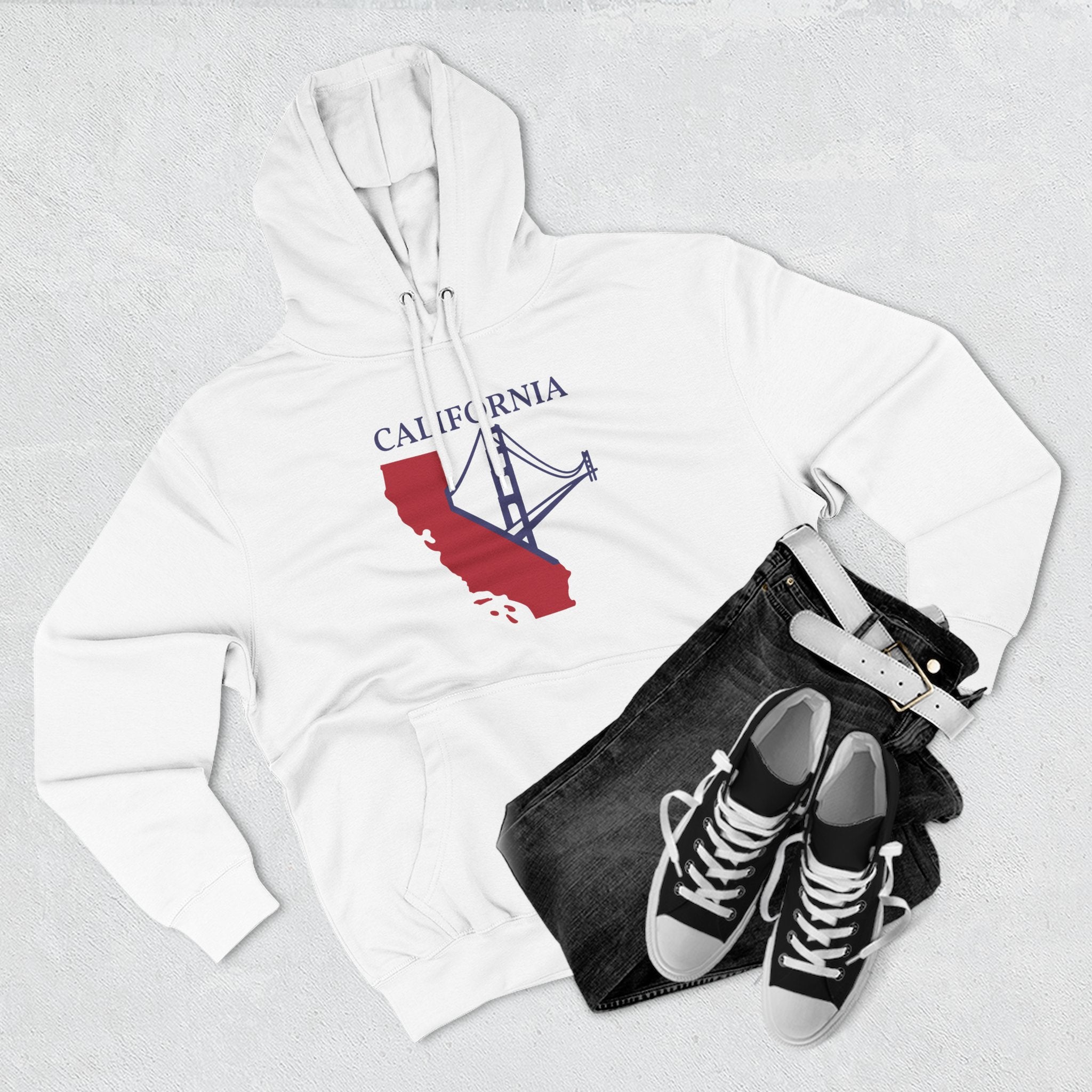 California Pride Unisex White Hoodie for Winter Glamour