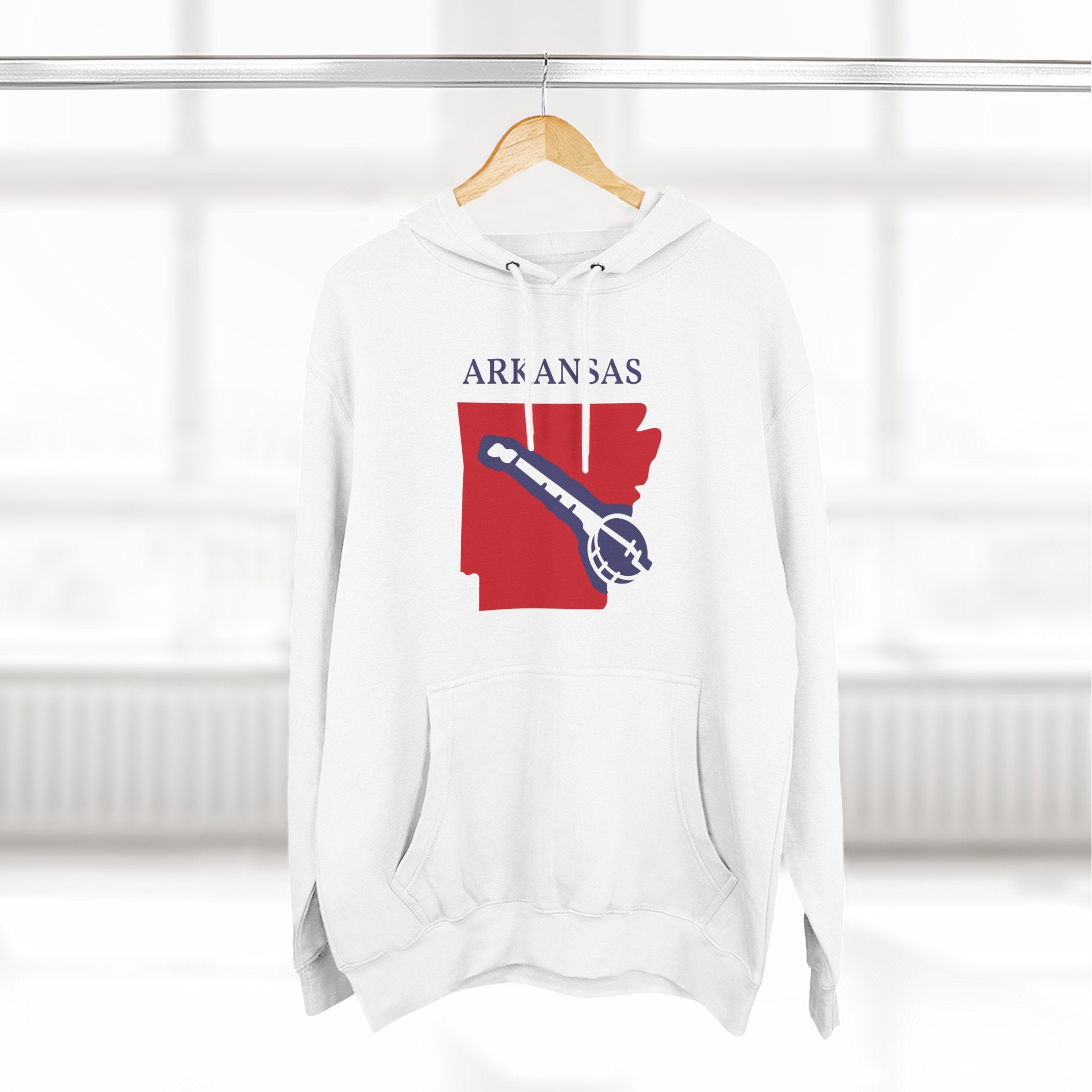 Arkansas Pride Unisex White Hoodie for Winter Glamour
