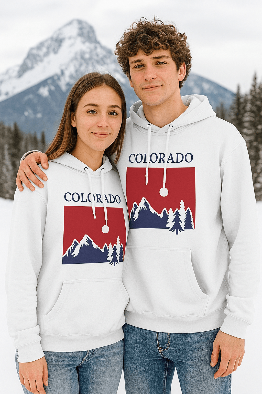 Colorado Pride Unisex White Hoodie for Winter Glamour