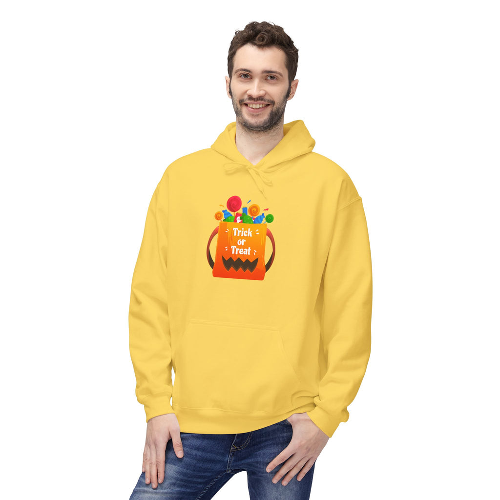 Fun Halloween Trick-or-Treat Basket Hoodie, Party Wear, Cozy Gift, Unisex Sweatshirt, Fall Fashion, Costume Alternative