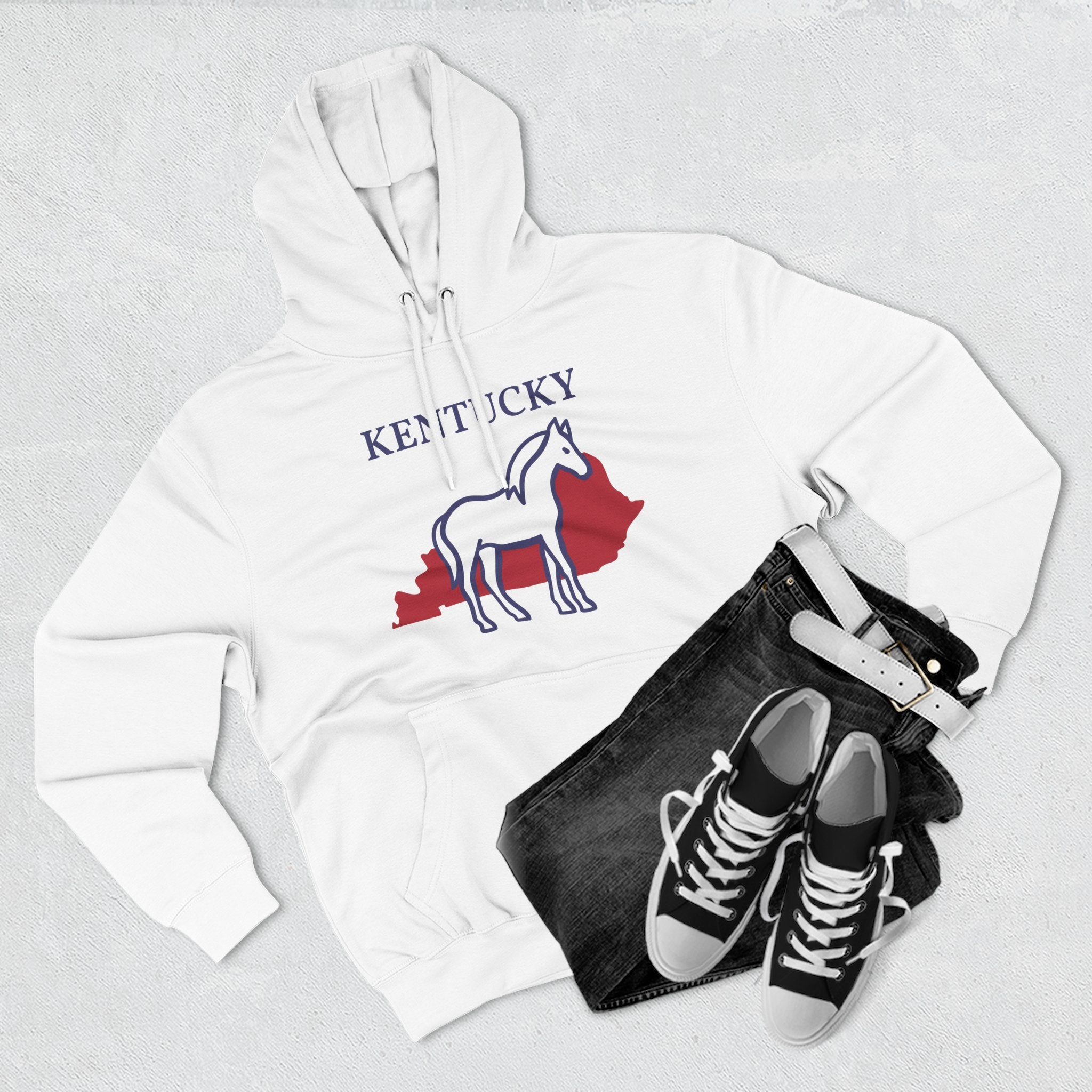 Kentucky Pride Unisex White Hoodie for Winter Glamour