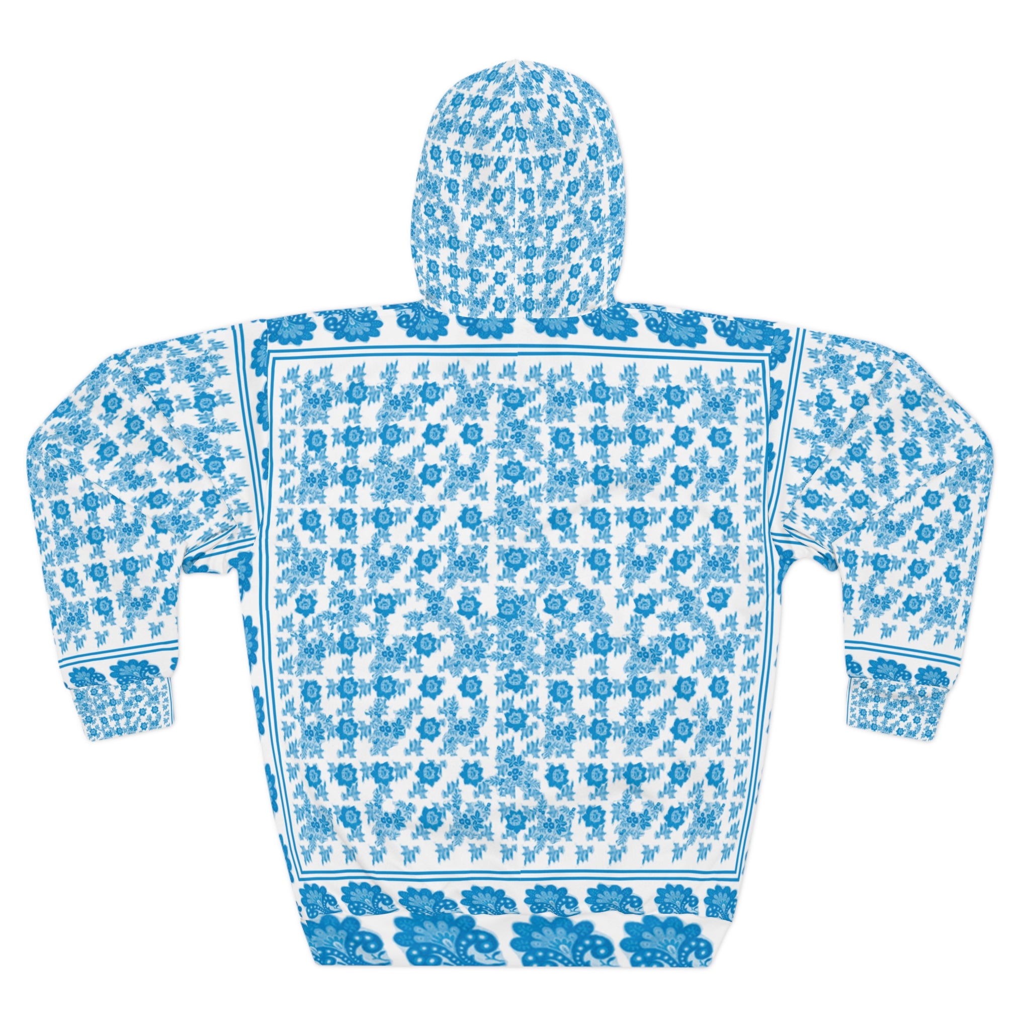 Blue Watermelon Shawl Heritage of Conquerors Hoodie - Unisex Pullover, Floral AOP Design, Cozy Streetwear, Perfect Gift for Any Occasion, Trendy Casual Wear