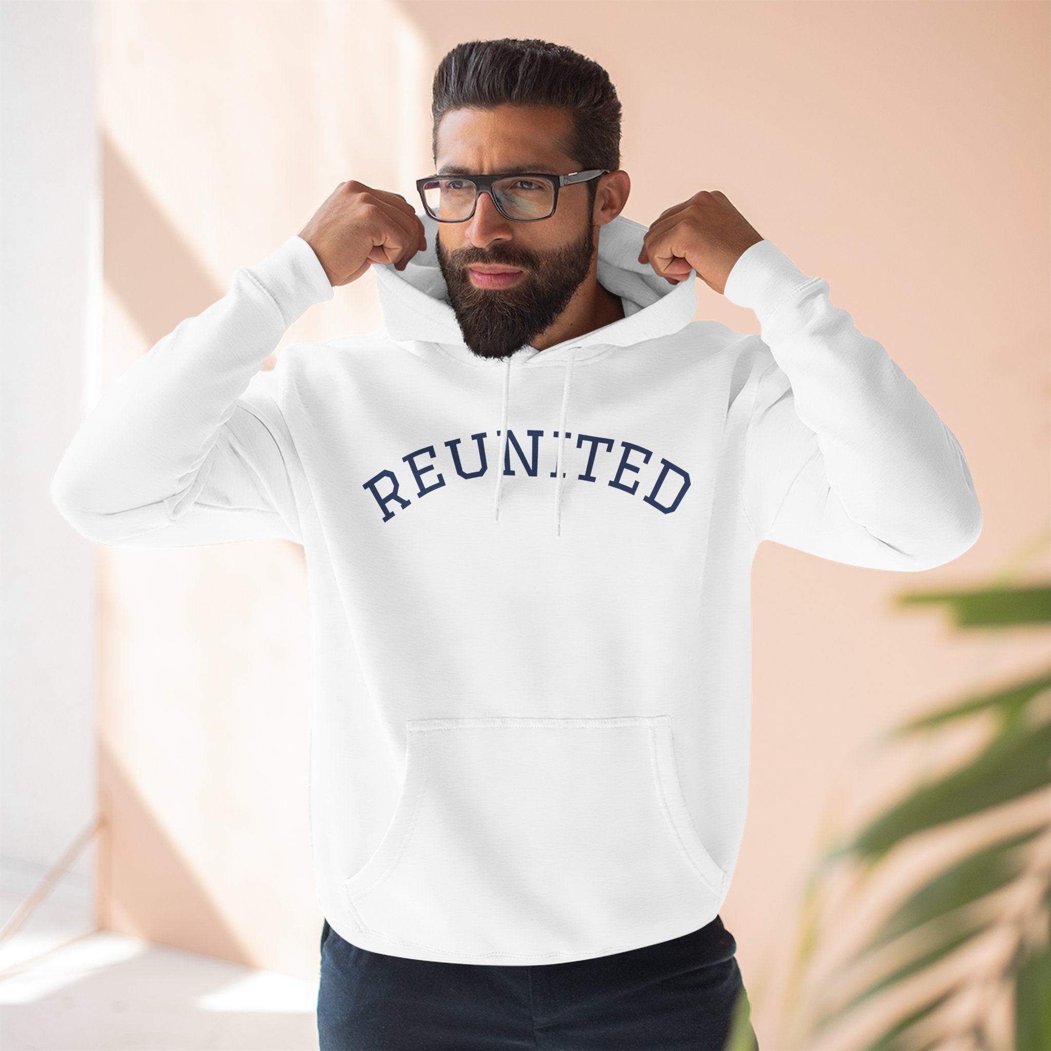 Unisex white "Reunited" Hoodie