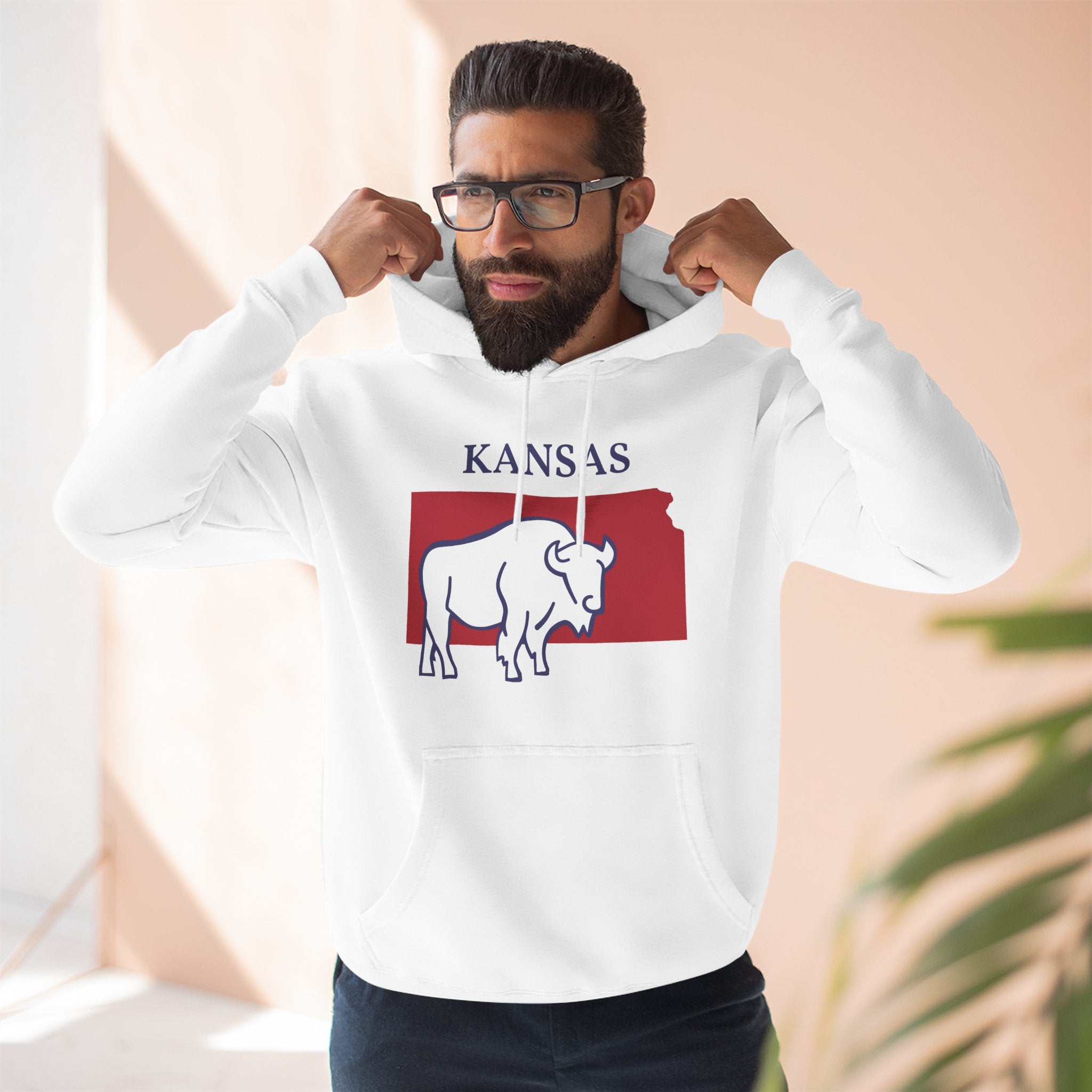 Kansas Pride Unisex White Hoodie for Winter Glamour