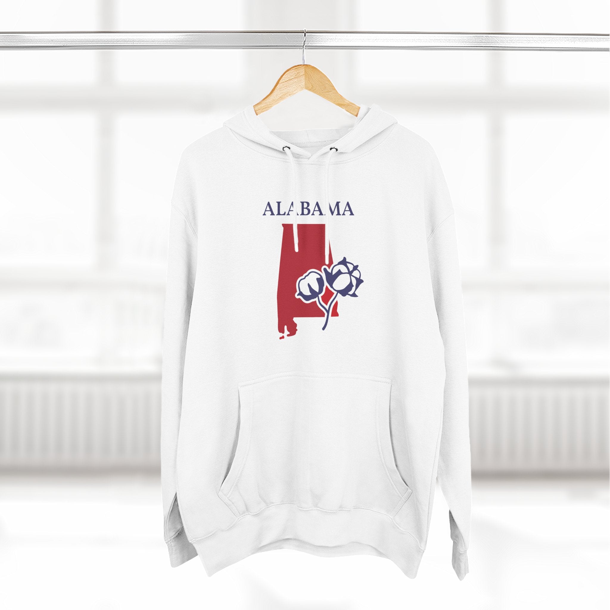 Alabama Pride Unisex White Front Pocket Winter Sweater