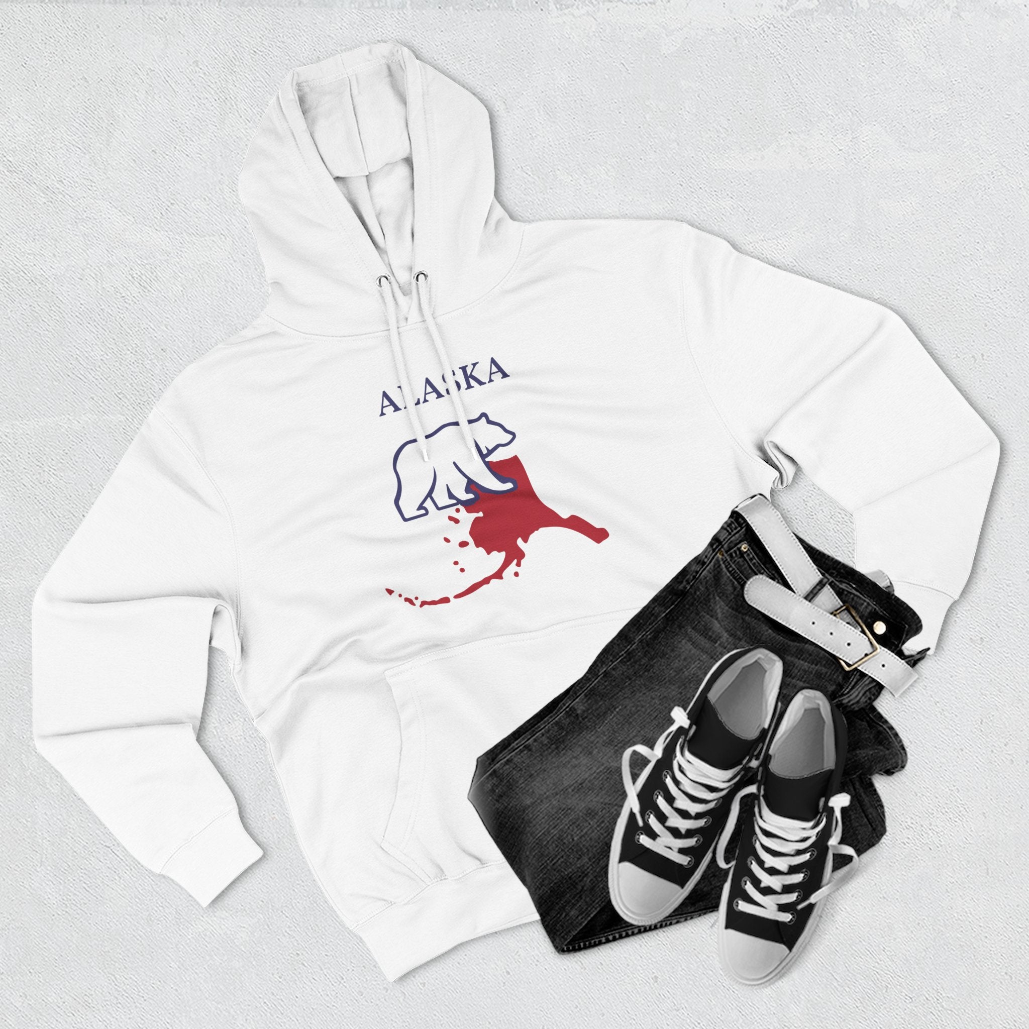 Alaska Pride Unisex White Hoodie for Winter Glamour