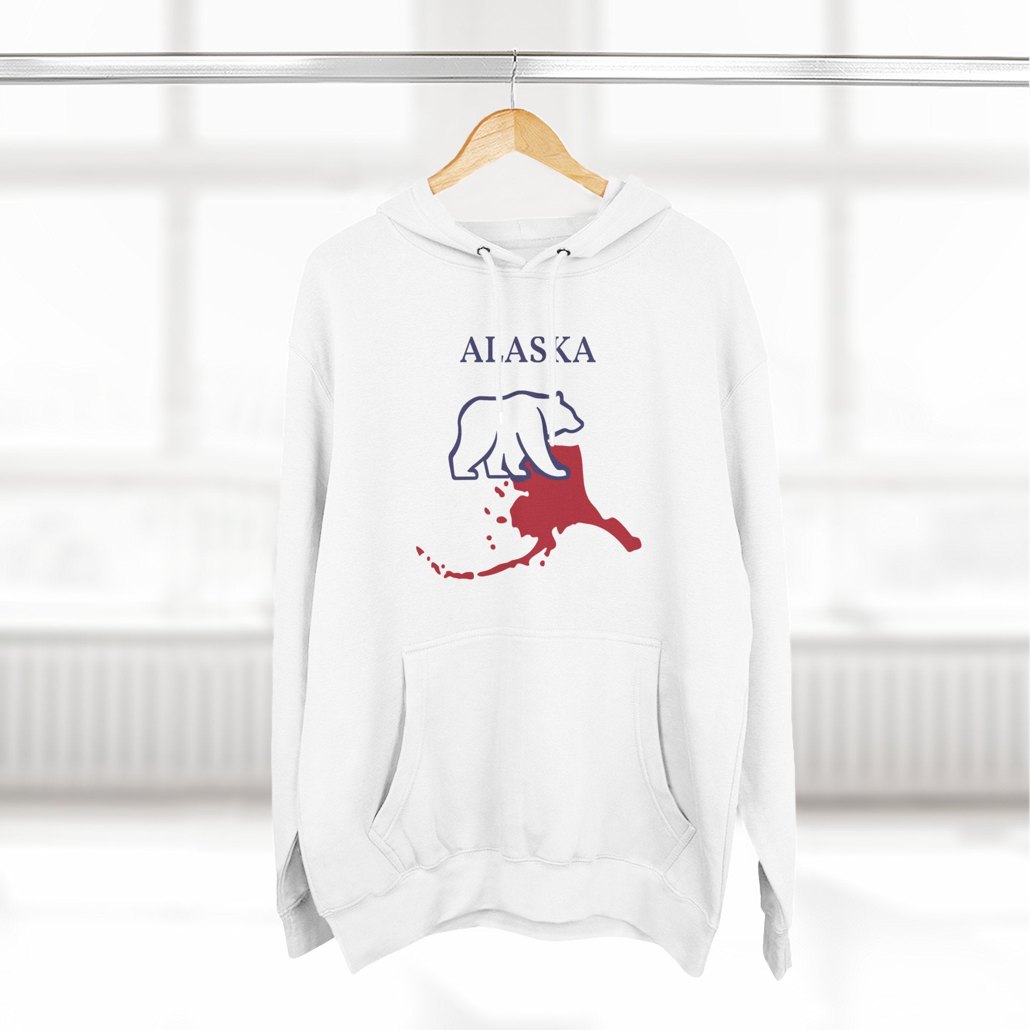 Alaska Pride Unisex White Hoodie for Winter Glamour
